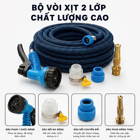 Đủ bộ đầu nối và đầu phun đồng